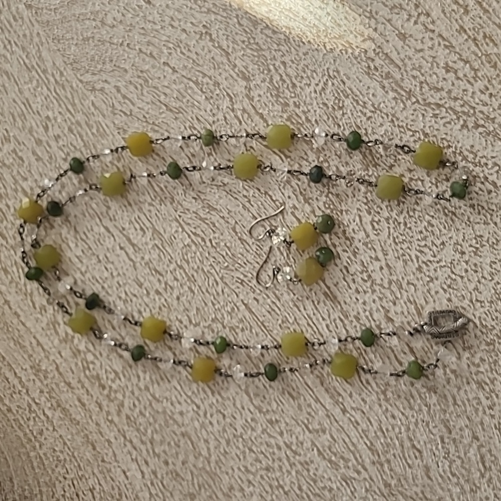 Silpada green stone necklace (earrings sold separately)
